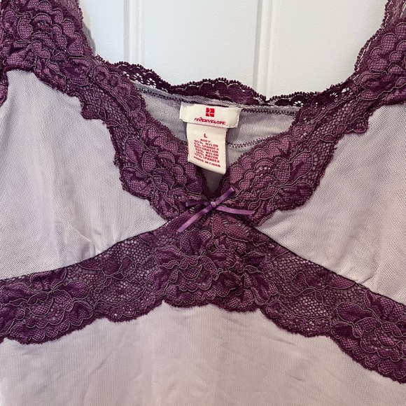 Y2K Purple Mesh Lace Trim Cami Tank Top Vintage Grunge Fairy Earthy Whimsigoth - Picture 3 of 8